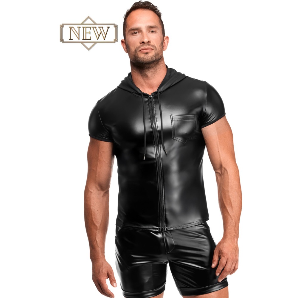 Noir Handmade - Vexen hooded Tshirt Top - Zwart